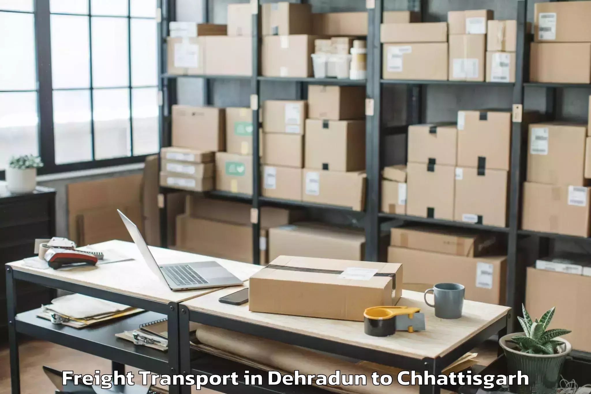 Hassle-Free Dehradun to Mungeli Freight Transport